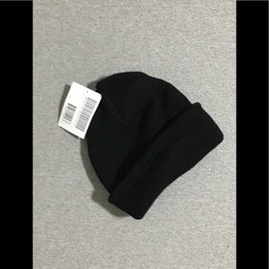 Cap Knit Black 100% Wool Watch Beanie